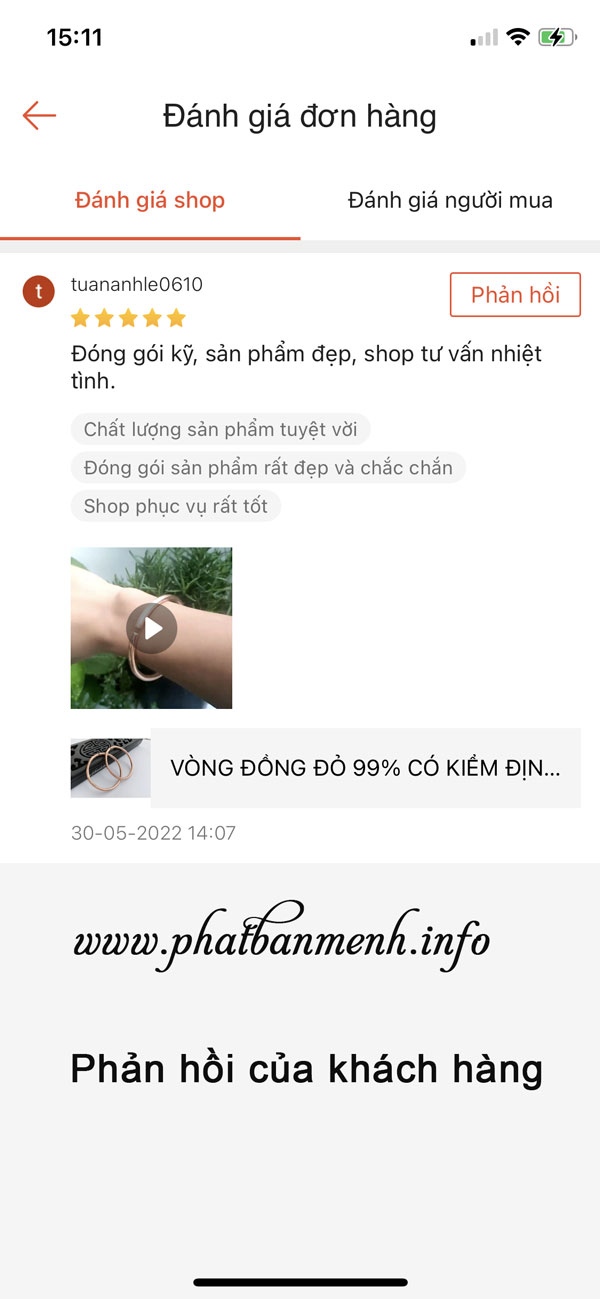Phan hoi shop Phat Ban Menh